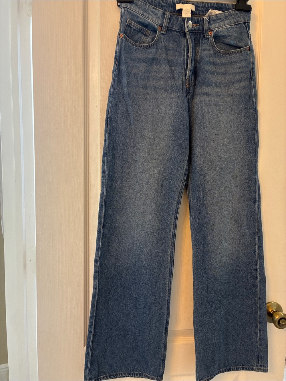 H&M women’s Straight-Wide Leg Blue Denim Jeans